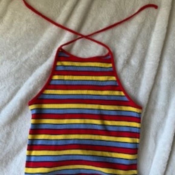 Rainbow Halter Crop Top - Picture 2 of 2